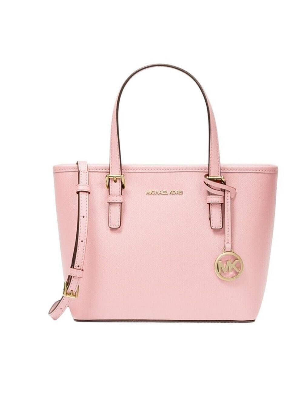 Michael Kors Saffiano Leather Top Zip Tote Bag Pink